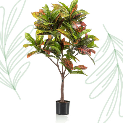 Kunstplant - Croton Codiaeum - Wonderstruik - 120 cm - Forest Plants