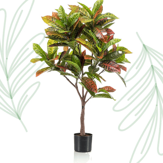 Kunstplant - Croton Codiaeum - Wonderstruik - 120 cm - Forest Plants