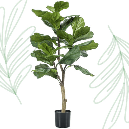 Kunstplant - Ficus Lyrata - Tabaksplant - 90 cm - Forest Plants