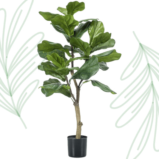Kunstplant - Ficus Lyrata - Tabaksplant - 90 cm - Forest Plants