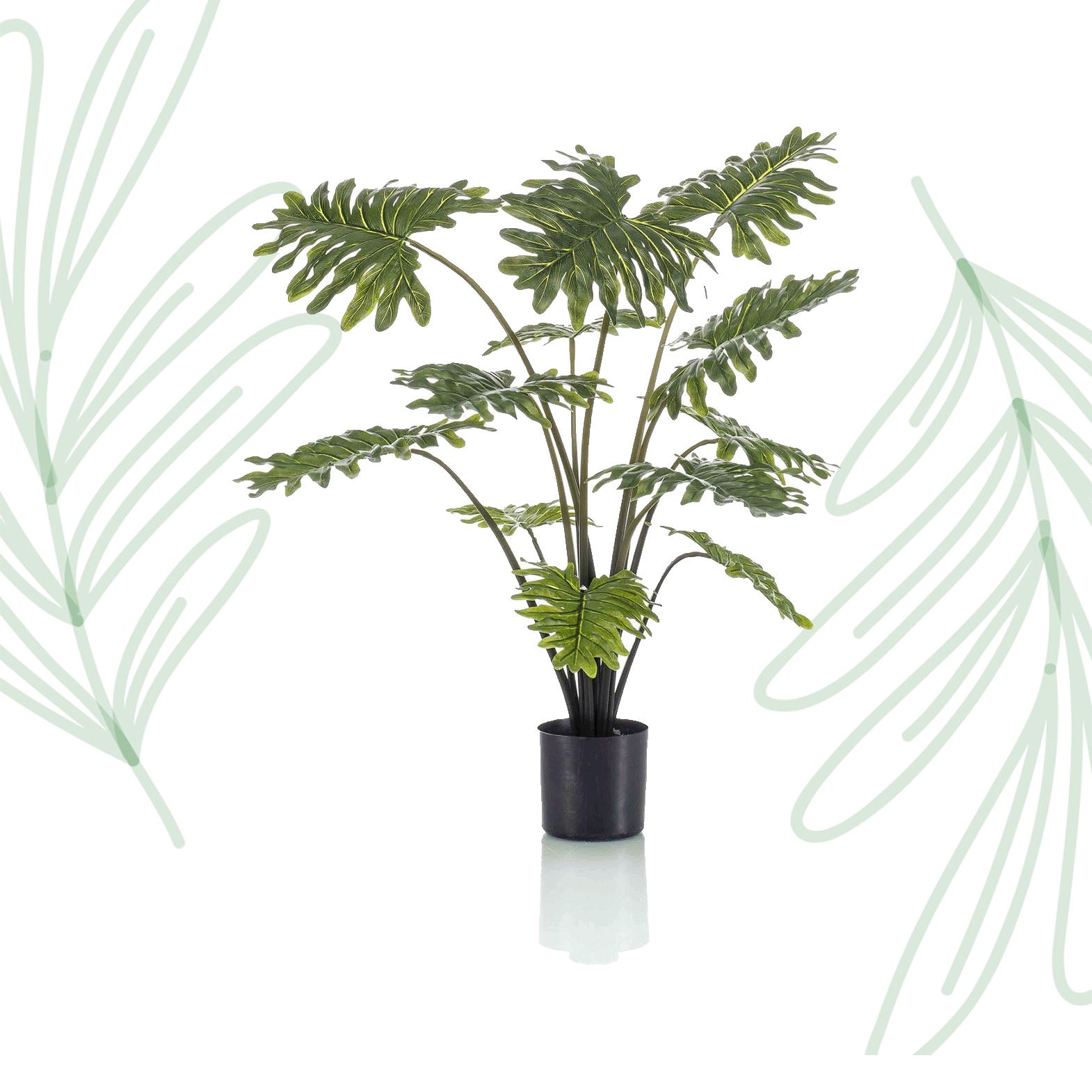 Kunstplant - Philodendron - 80 cm - Forest Plants