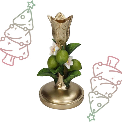 Candle stick Lime Green Gold - ↕ 18,5 cm