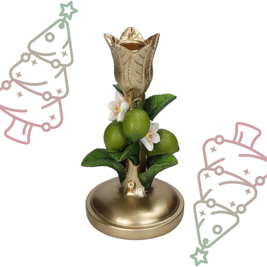 Candle stick Lime Green Gold - ↕ 18,5 cm
