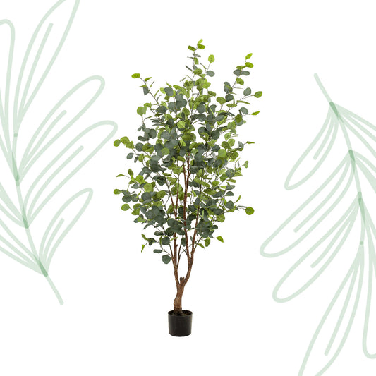 Kunstplant - Eucalyptus - Blauwe Gomboom  - 140 cm - Forest Plants