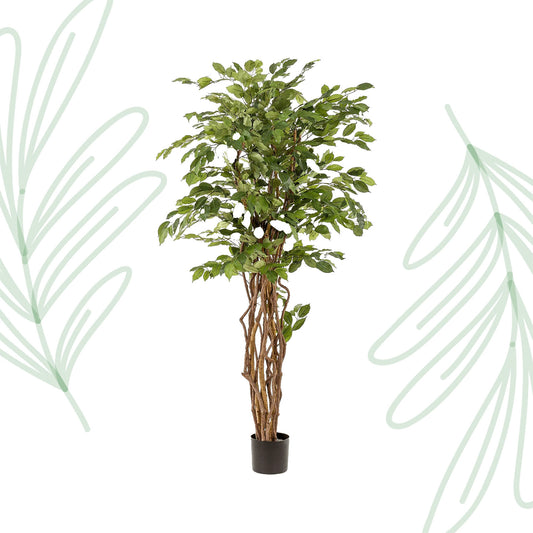 Kunstplant - Ficus liana  - Vioolbladplant - 170 cm - Forest Plants