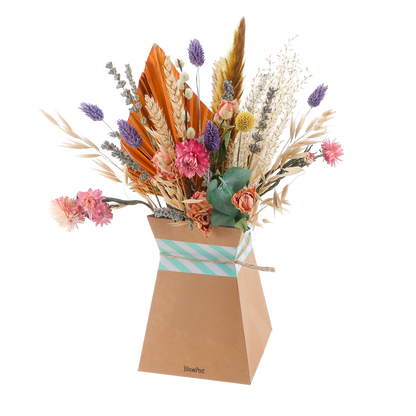 Dried flower bouquet Pastel, incl. folding vase