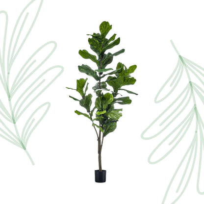 Kunstplant - Ficus Lyrata  - Tabaksplant - 150 cm - Forest Plants