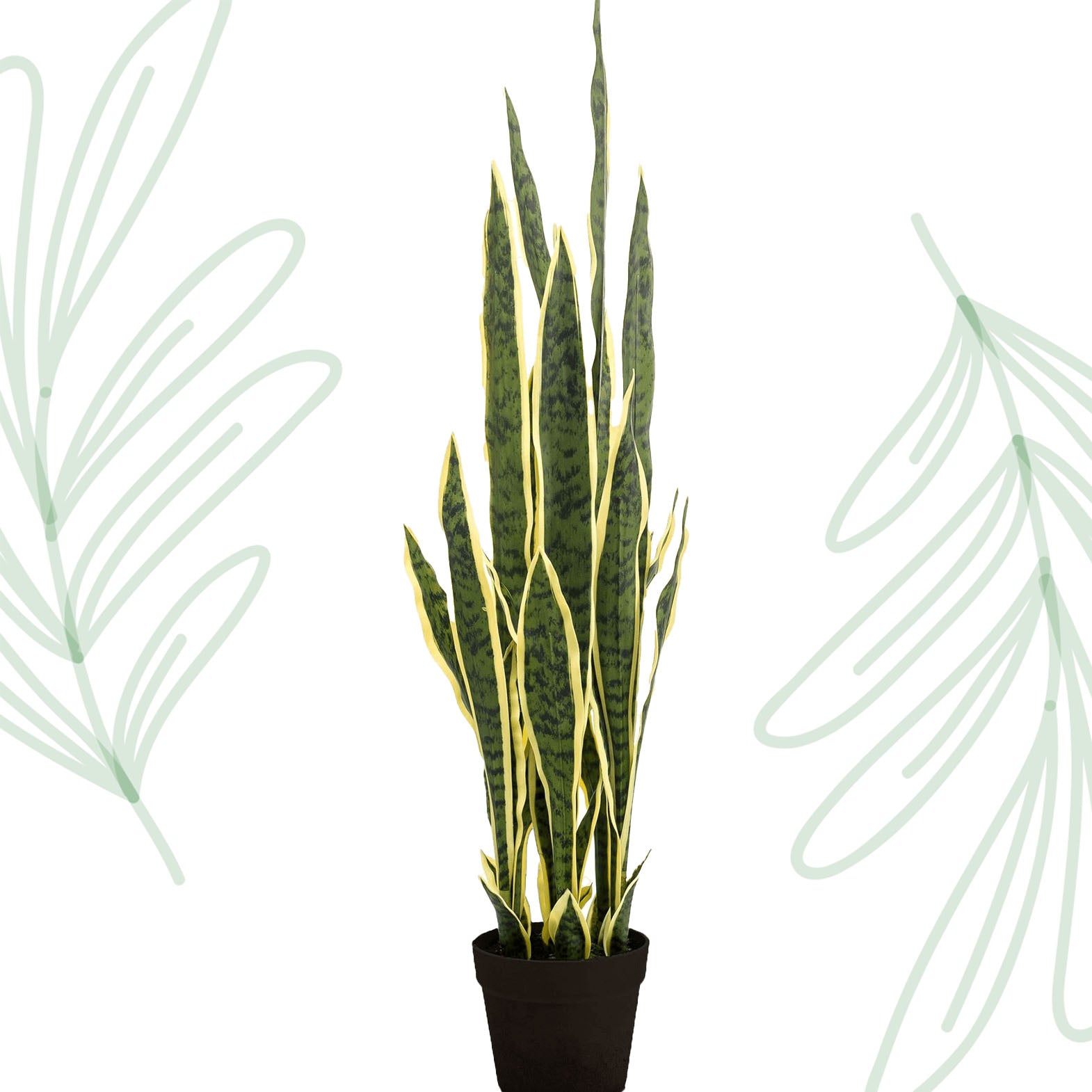 Kunstplant - Sanseveria Trifasciata - Vrouwentong - 97 cm - Forest Plants