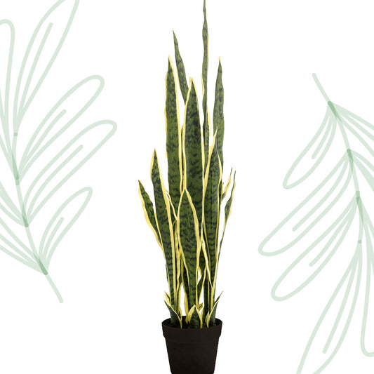 Kunstplant - Sanseveria Trifasciata - Vrouwentong - 97 cm - Forest Plants