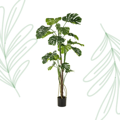 Kunstplant - Monstera  - Gatenplant - 180 cm - Forest Plants