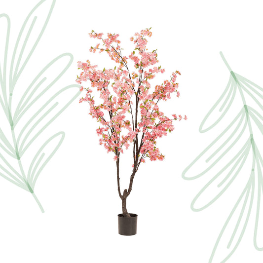 Kunstplant - Prunus - Kersenbloesem - Roze - 210cm - Forest Plants
