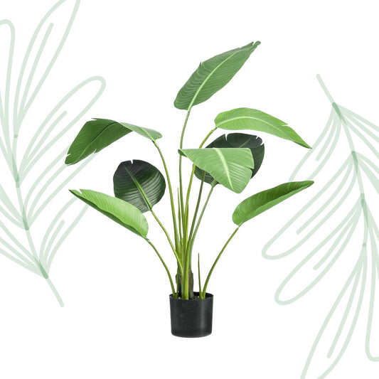 Kunstplant - Strelitzia Nicolai - Paradijsvogelbloem - 120 cm - Forest Plants