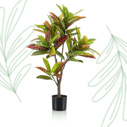 Kunstplant - Croton Codiaeum - Wonderstruik - 95 cm - Forest Plants