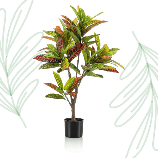 Kunstplant - Croton Codiaeum - Wonderstruik - 95 cm - Forest Plants