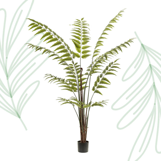 Kunstplant - Rumohra Adiantiformis - Ledervaren - 180 cm - Forest Plants