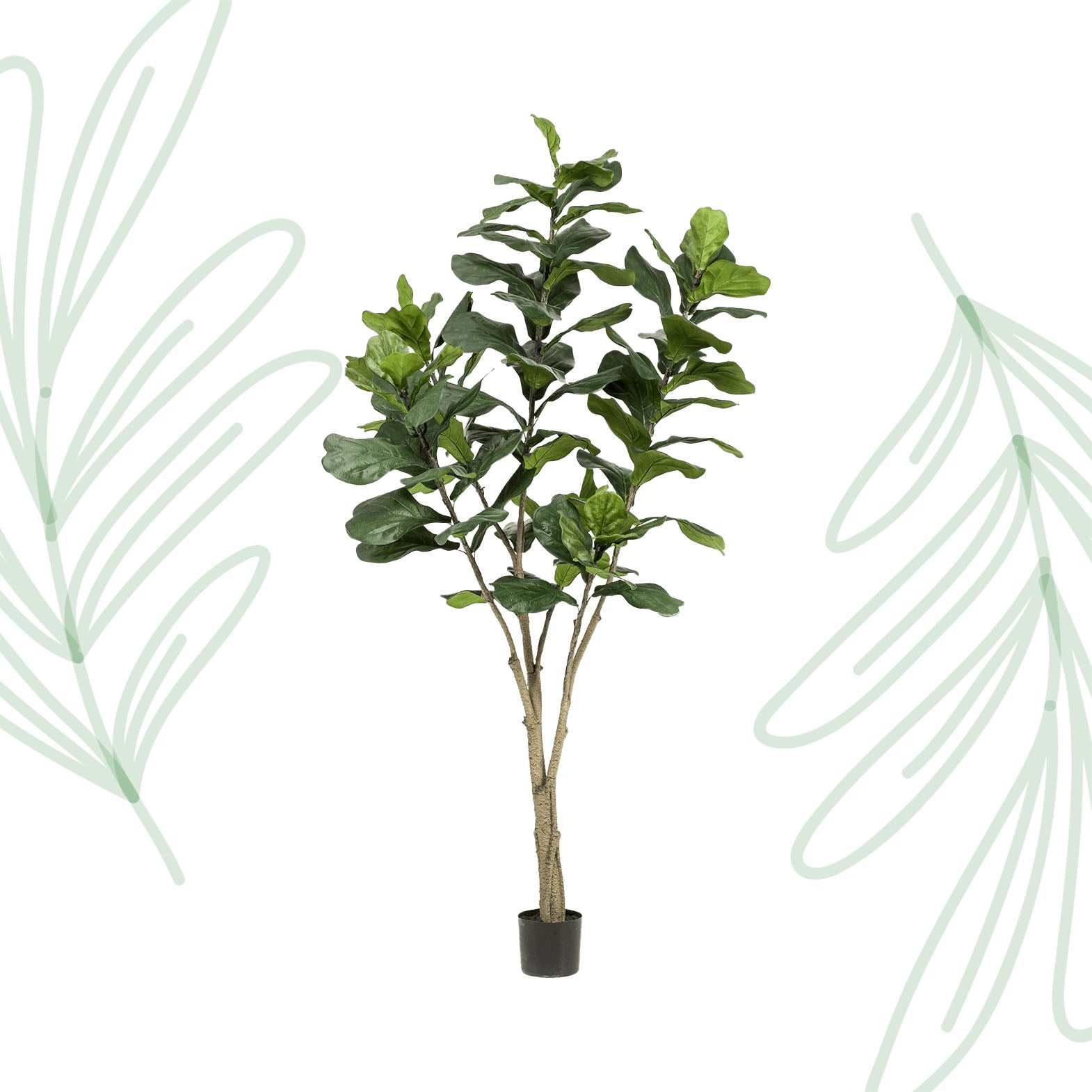 Kunstplant - Ficus Lyrata - Tabaksplant - 210 cm - Forest Plants