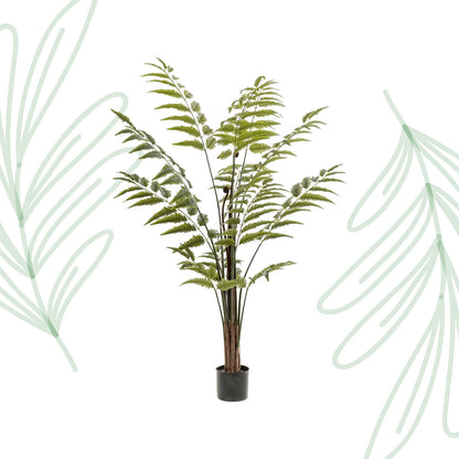 Kunstplant - Rumohra Adiantiformis - Ledervaren - 150 cm - Forest Plants