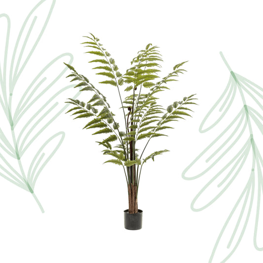 Kunstplant - Rumohra Adiantiformis - Ledervaren - 150 cm - Forest Plants