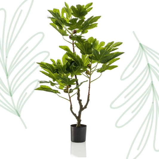 Kunstplant - Ficus Carica - Vijgenboom - 95 cm - Forest Plants