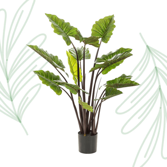 Kunstplant - Colocasia Pink China - Olifantsoor - 130 cm - Forest Plants
