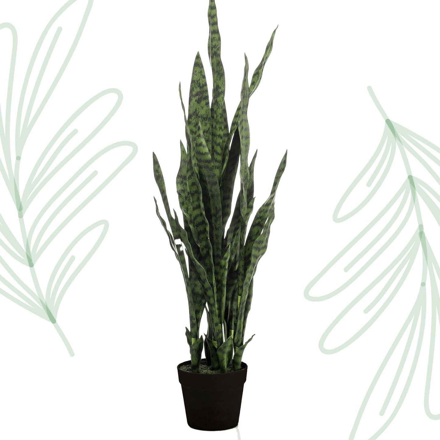 Kunstplant - Sanseveria black coral - Vrouwentong - 97 cm - Forest Plants