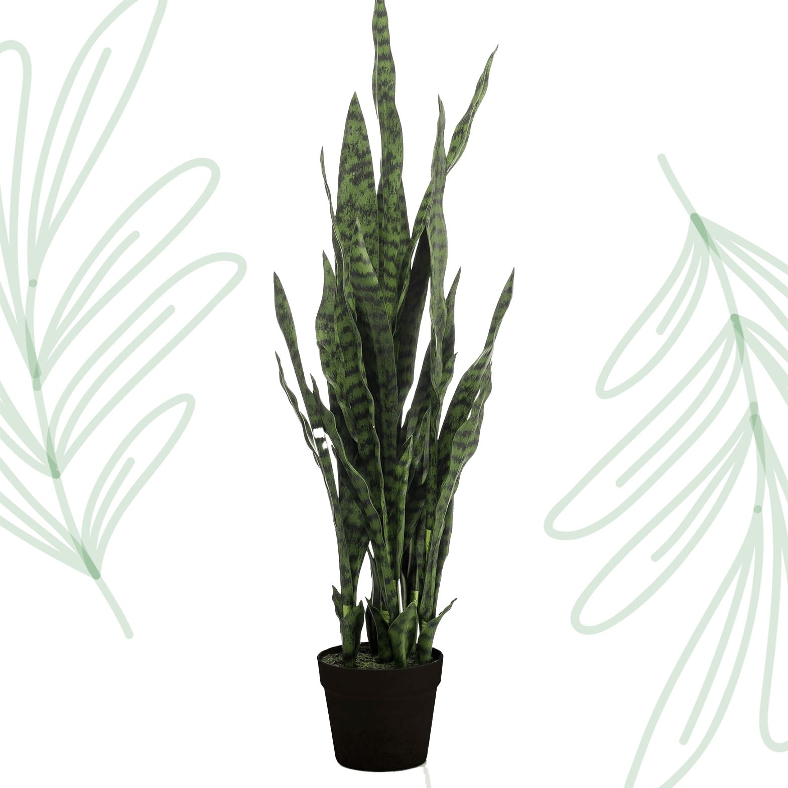 Kunstplant - Sanseveria black coral - Vrouwentong - 97 cm - Forest Plants