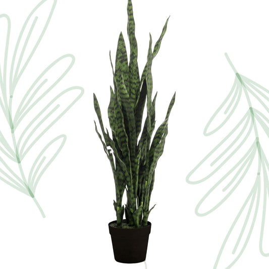 Kunstplant - Sanseveria black coral - Vrouwentong - 97 cm - Forest Plants