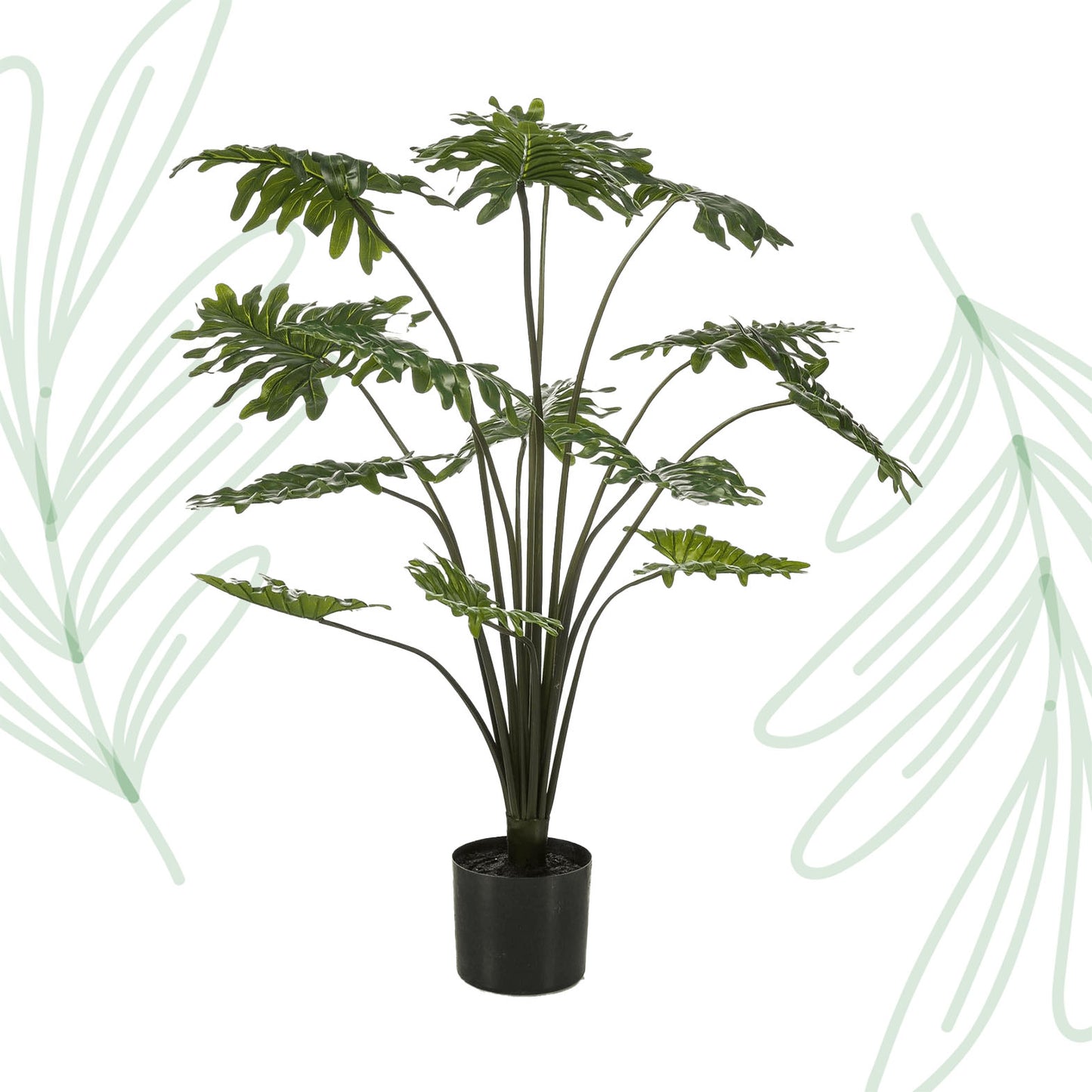 Kunstplant - Philodendron - 105 cm - Forest Plants